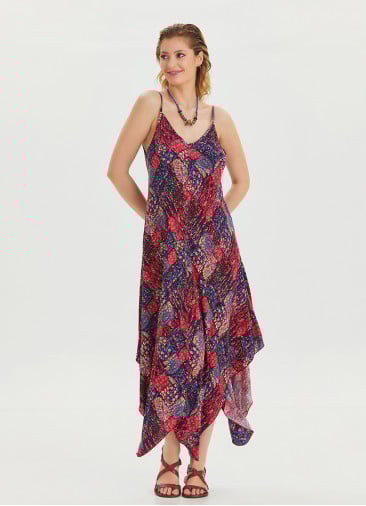 Adjustable Straps Asymmetric Cut Women's Long Dress 4658